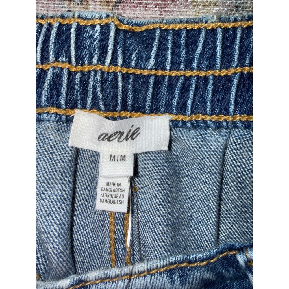 Aerie Daydream Denim Shorts Distressed Medium Wash Elastic Back 067-0706-7963 M - Picture 3 of 5